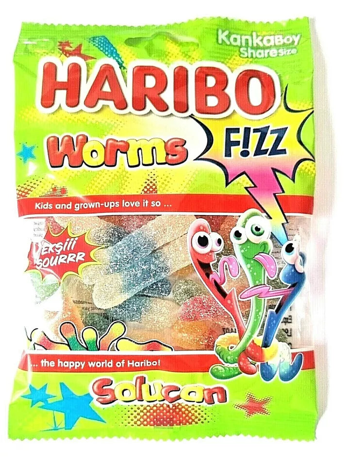 Pack of 24 Halal Haribo Fizz Worms | Aladdins Sweets