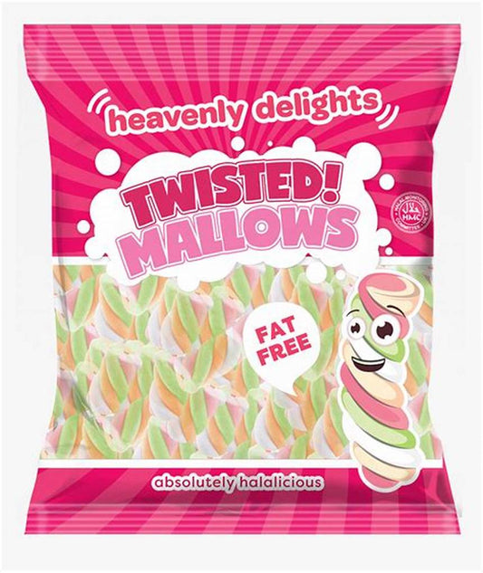 Pack of 12 Halal Heavenly Twisted Mallows Heavenly Delight Marshmallows