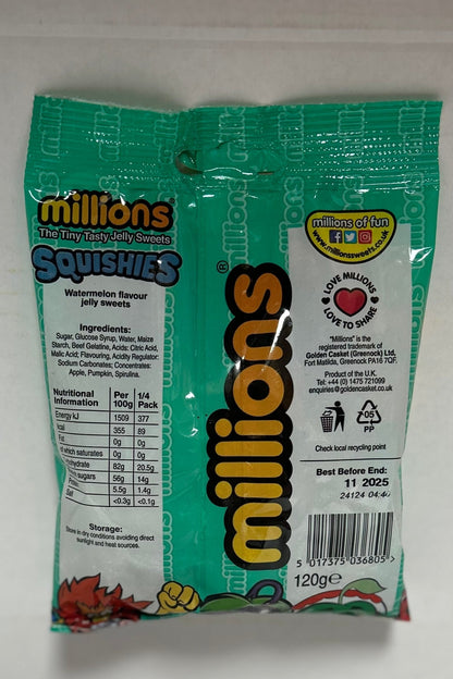 PACK OF 12 HALAL MILLIONS SQUISHIES WATERMELON FLAVOUR