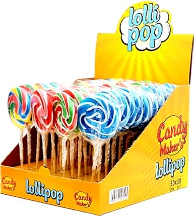 Pack of 25 Halal RonRon Lollipops Rainbow Swirly Lollies