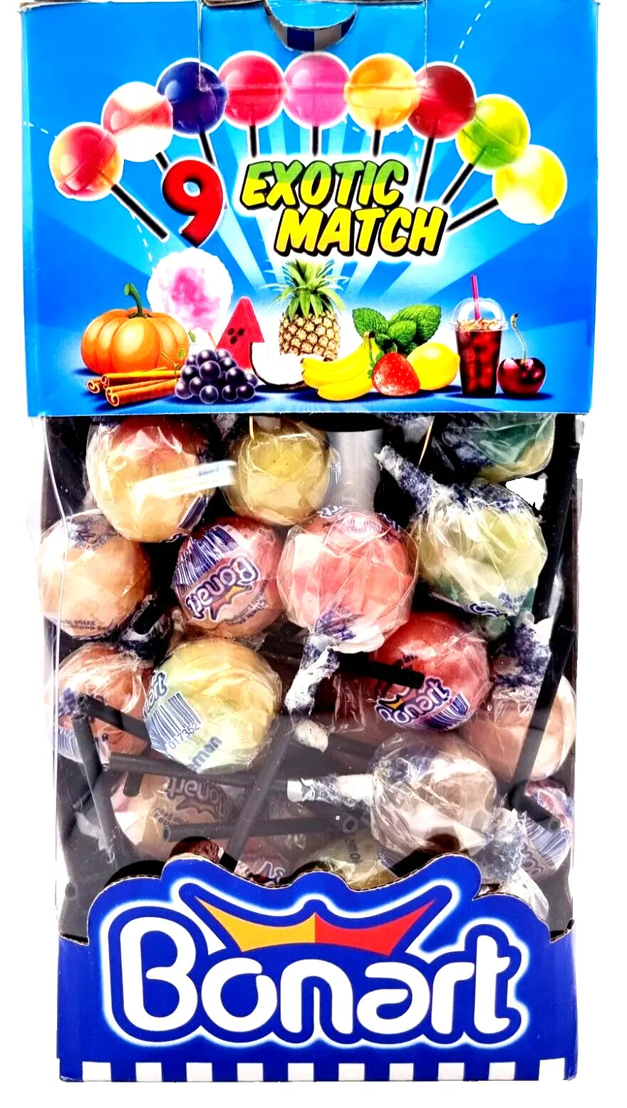 Bonart Lollipops Assorted Fruity Exotic Flavours 20g Kids Party Bag lollies