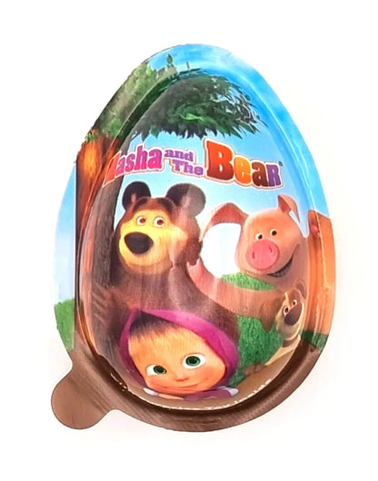 PACK OF 24 MASHA & THE BEAR SURPRISE CHOCOLATE EGGS WITH SURPRISE TOY