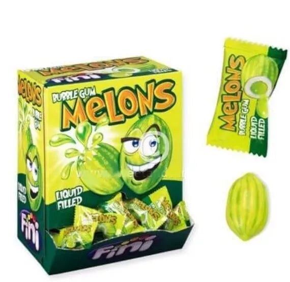 HALAL MELONS BUBBLEGUM LIQUID CENTRE 200 Pieces FINI CHEWING