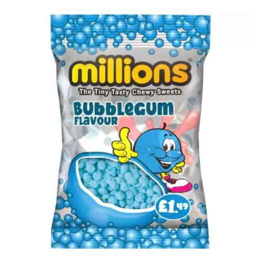 PACK OF 12 HALAL MILLIONS TINY TASTY SWEETS BUBBLEGUM FLAVOUR