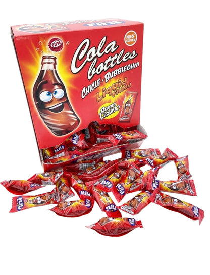 FINI COLA BOTTLES BUBBLEGUM LIQUID CENTRE GUM 200 PIECES