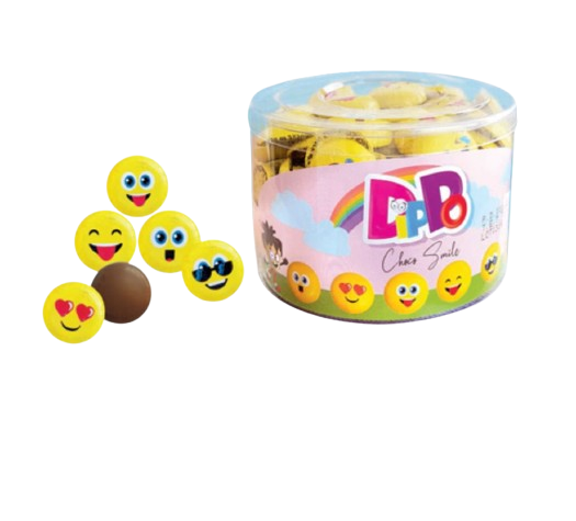 BOX OF 100 HALAL DIPPO CHOCO SMILE EMOJI CHOCOLATE