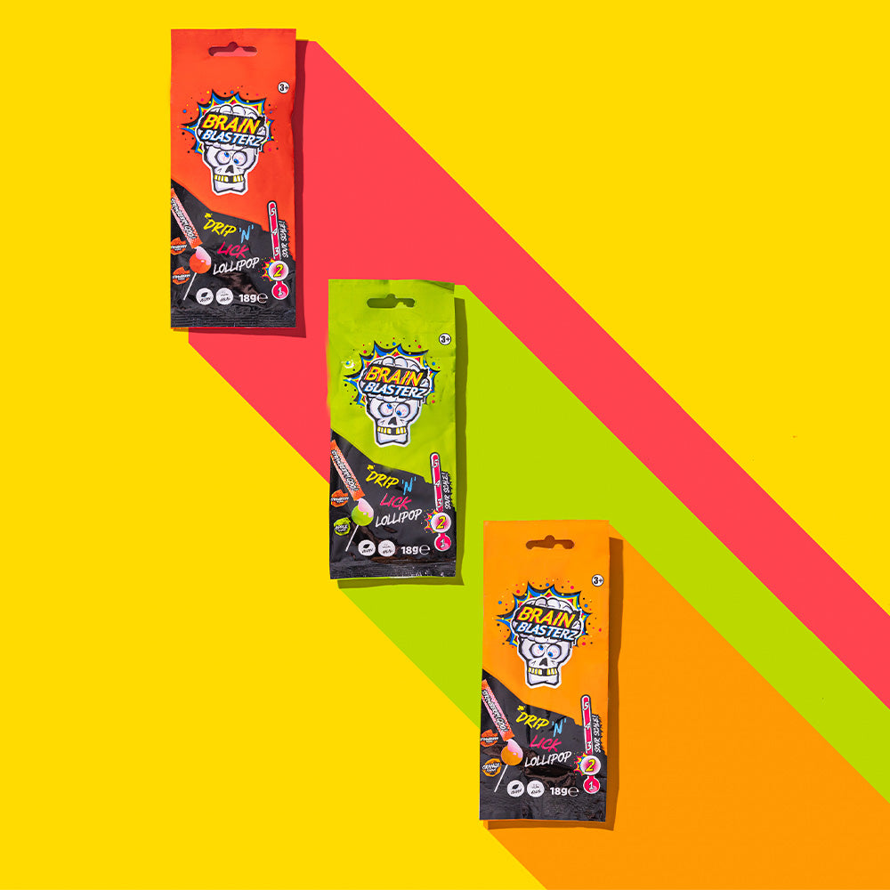 Pack Of 24 Halal Drip n Lick Lollipop Brain Blasterz