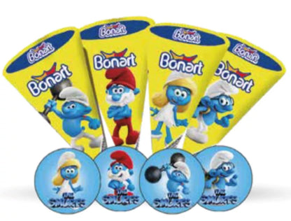 Pack Of 24 Bonart Smurf Cornet Wafer Cones Halal