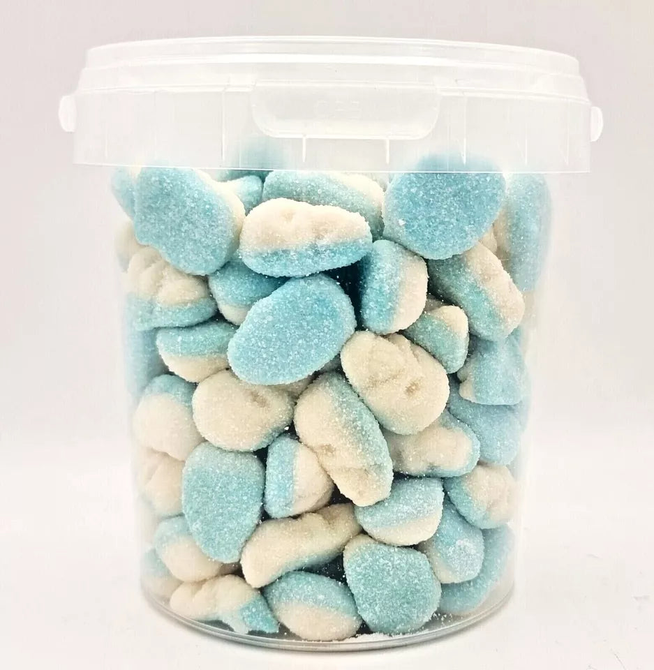 500g Sour Blue Skulls Jellies, Halal Aladdins Sweets Tub