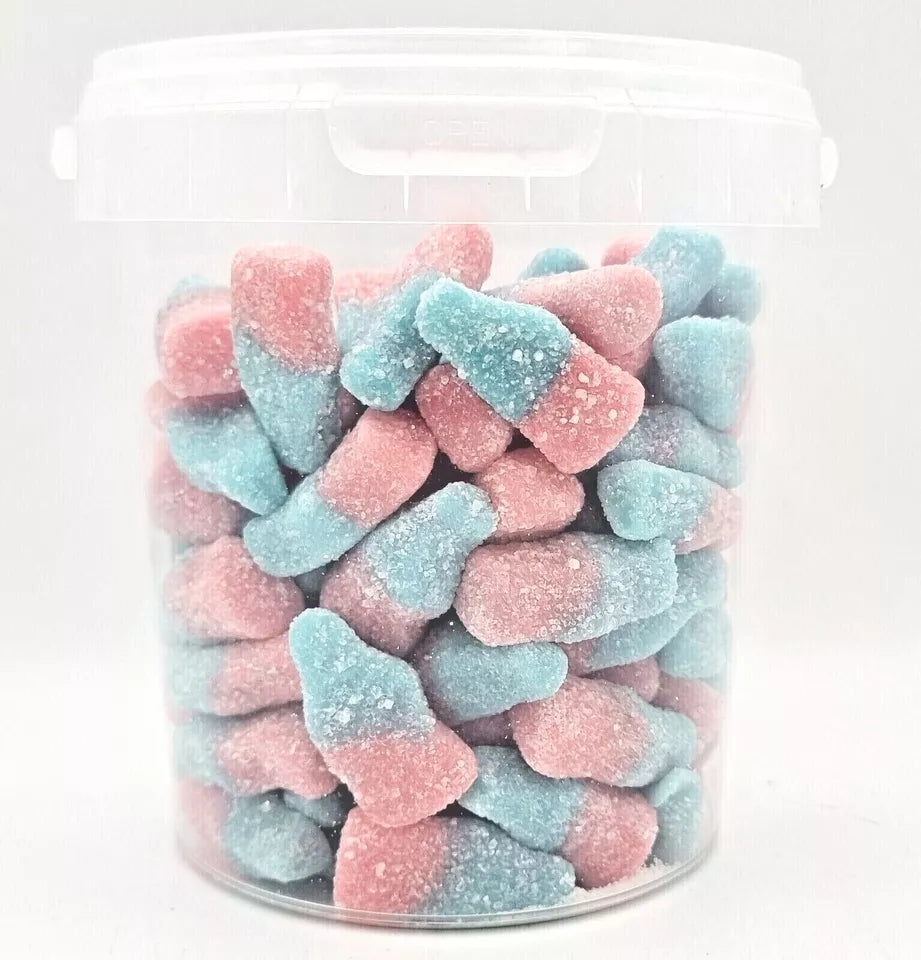 500g Sour Bubblegum Bottles Jellies, Halal Aladdins Sweets Tub