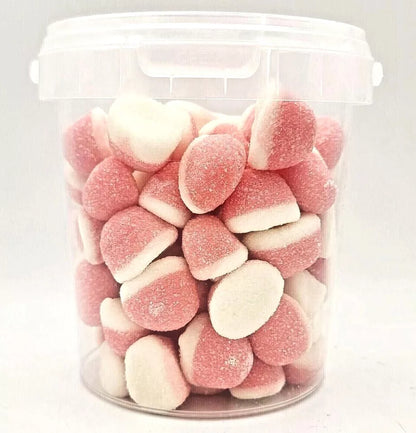 500g Sour Strawberries Kisses Jellies, Halal Aladdins Sweets Tub