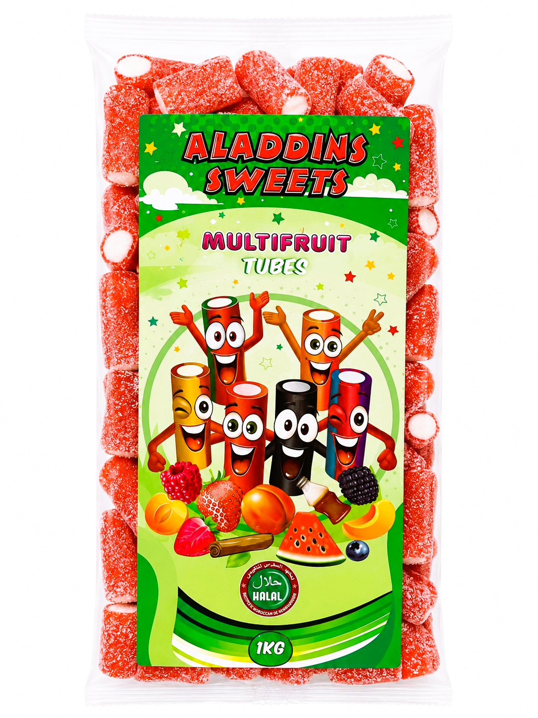 500g & 1kg Sour Strawberry Liquorice Pencil Tube Bites - Retro Halal Sweets - Kids Party Cones Gifts