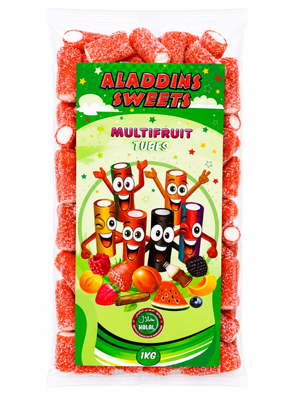 500g & 1kg Sour Strawberry Liquorice Pencil Tube Bites - Retro Halal Sweets - Kids Party Cones Gifts