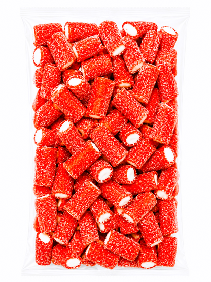 500g & 1kg Sour Strawberry Liquorice Pencil Tube Bites - Retro Halal Sweets - Kids Party Cones Gifts