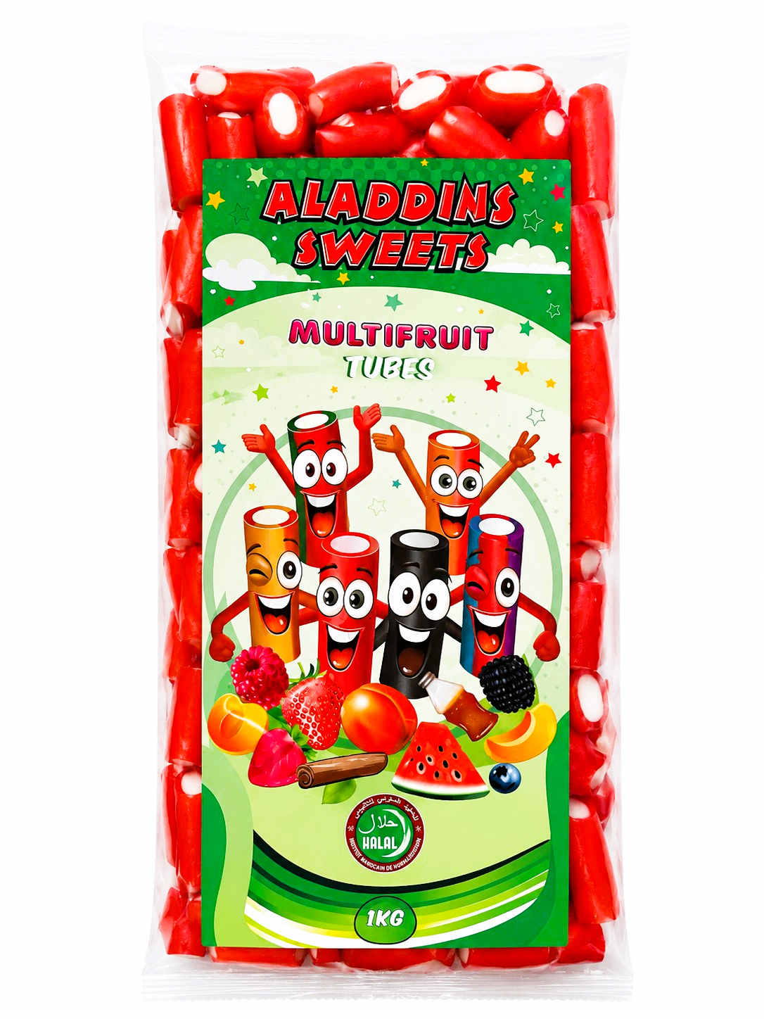 500g & 1kg Strawberry Liquorice Pencil Tube Bites - Retro Halal Sweets - Kids Party Cones Gifts