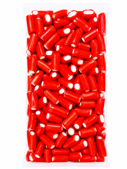 500g & 1kg Strawberry Liquorice Pencil Tube Bites - Retro Halal Sweets - Kids Party Cones Gifts