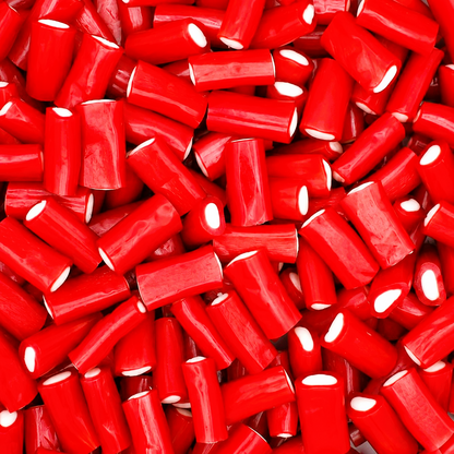 500g & 1kg Strawberry Liquorice Pencil Tube Bites - Retro Halal Sweets - Kids Party Cones Gifts