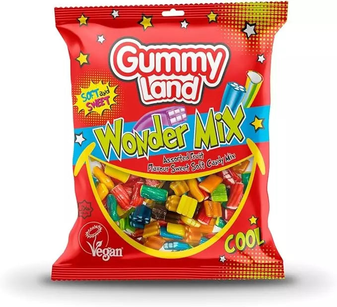 Gummyland Wonder Mix Assorted Fruit Flavour Sweet Soft Candy 500g Halal & Vegan