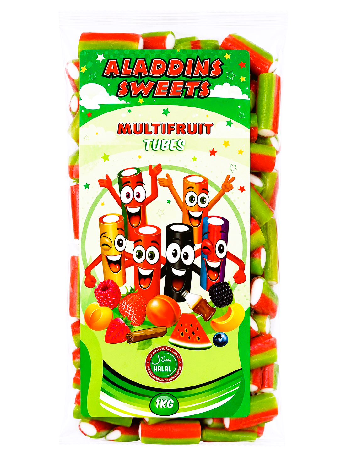 500g & 1kg Watermelon Liquorice Pencil Tube Bites - Retro Halal Sweets - Kids Party Cones Gifts