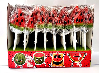 Pack of 48 Watermelon wedge shaped Jelly Lollipops 10gram