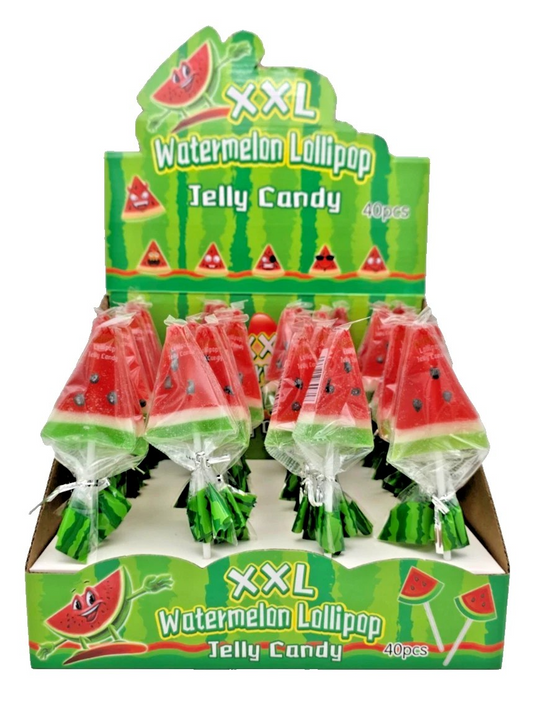 Watermelon Wedge Shaped Jelly Candy Lollipops 20g - Cake Toppers - Kids Party Bag Favours