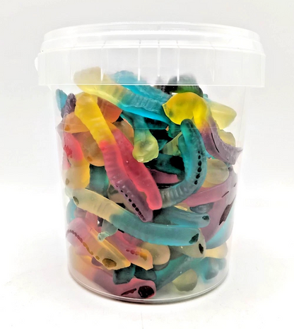 500g Jelly Big Worms Jellies - Halal Jelly - Aladdins Sweets Tubs