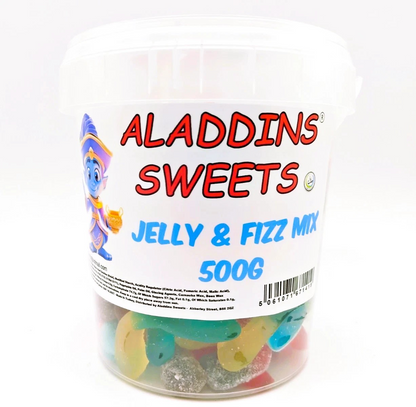 Eid Mubarak Gift Pick N Mix Retro Jelly & Fizz Mix 500g Tubs, Halal Assorted Candy Jelly Sweets