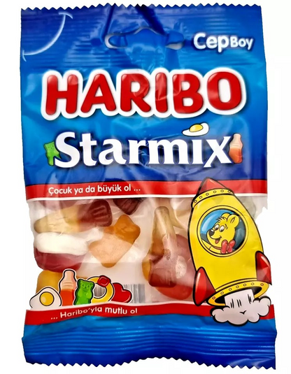 Pack of 24 Halal Haribo Goldbears, Happy Cola, Worms, Starmix 30g bags