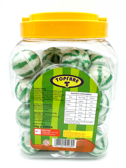 Watermelon Gummy Juicy Filled Sweets 50 x 18g Jar Halal Kids Party Bags Fillers