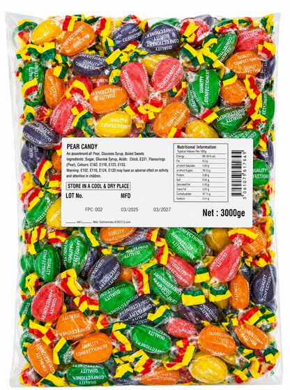 Pear Drops Hard Boiled Sweets Pick N Mix - 500g, 1kg & 3kg Retro Bulk Candy - Aladdins Sweets