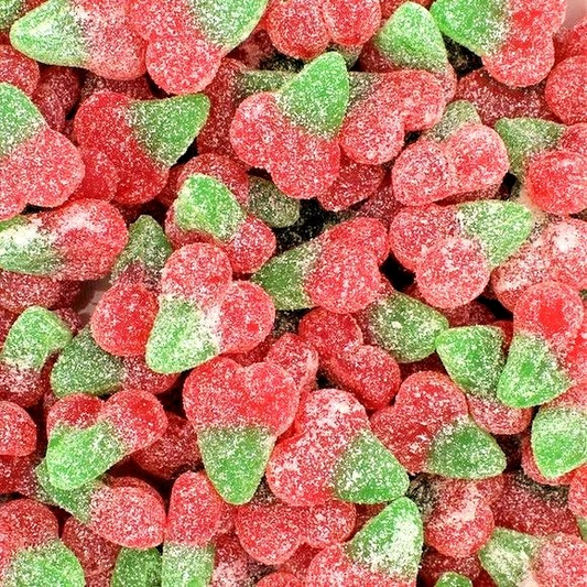 1kg Sour Twin Cherries Halal Jellies Aladdins Sweets Jelly Bag