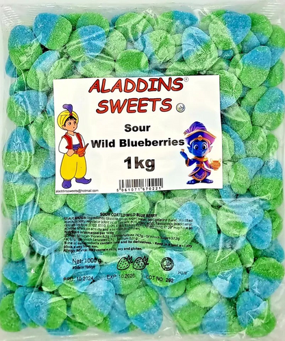 1kg Sour Blueberries  Bag - Halal | Aladdins Sweets