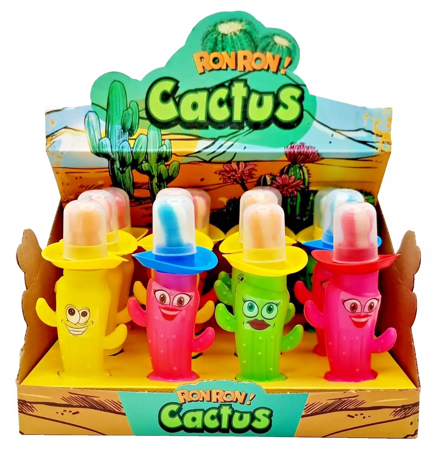 PACK OF 16 HALAL RONRON CACTUS LOLLIPOP