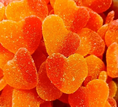 Valentines Day Fizzy Sour Peach Hearts - Halal Gummy Sweets 500g - Gift