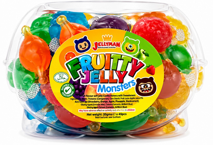 Fruity Jelly Monsters Money Box Jar Halal Vegetarian Jellies Gift Party Sweets
