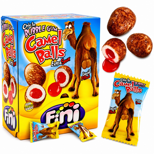 Fini Camels Balls Liquid Filled Bubblegum Retro Sweets & Candy 200 Pieces