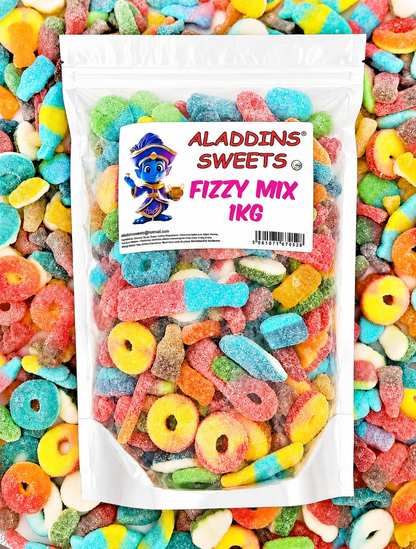 1kg Fizzy Sour Pick n Mix Halal Jelly Aladdins Sweets Assorted Jellies