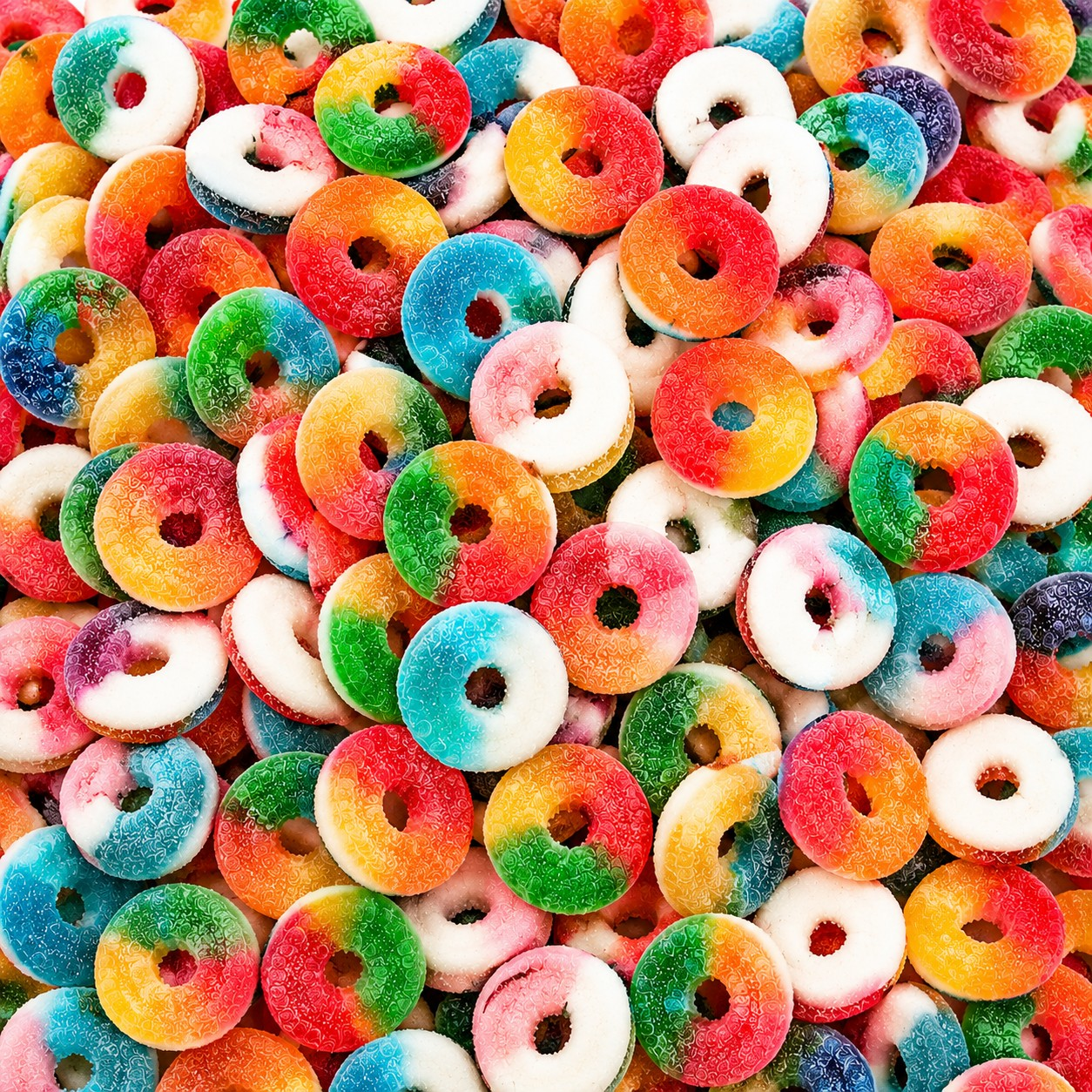 500g Sour Mixed Rings Jellies, Halal Aladdins Sweets Jelly Tub