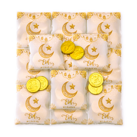Eid Mubarak Milk Chocolate Gold Money Coins Kids Party Gift Favours