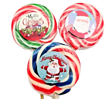 Christmas Large Fruity Lollipops - Party Bags & Gifts Sweets - Halal - Vegan Lollies - Snacks Candy