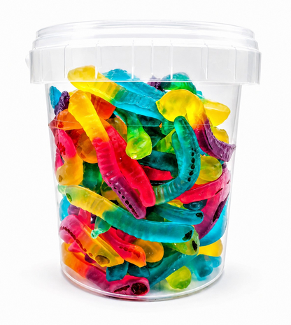 500g Jelly Big Worms Jellies - Halal Jelly - Aladdins Sweets Tubs