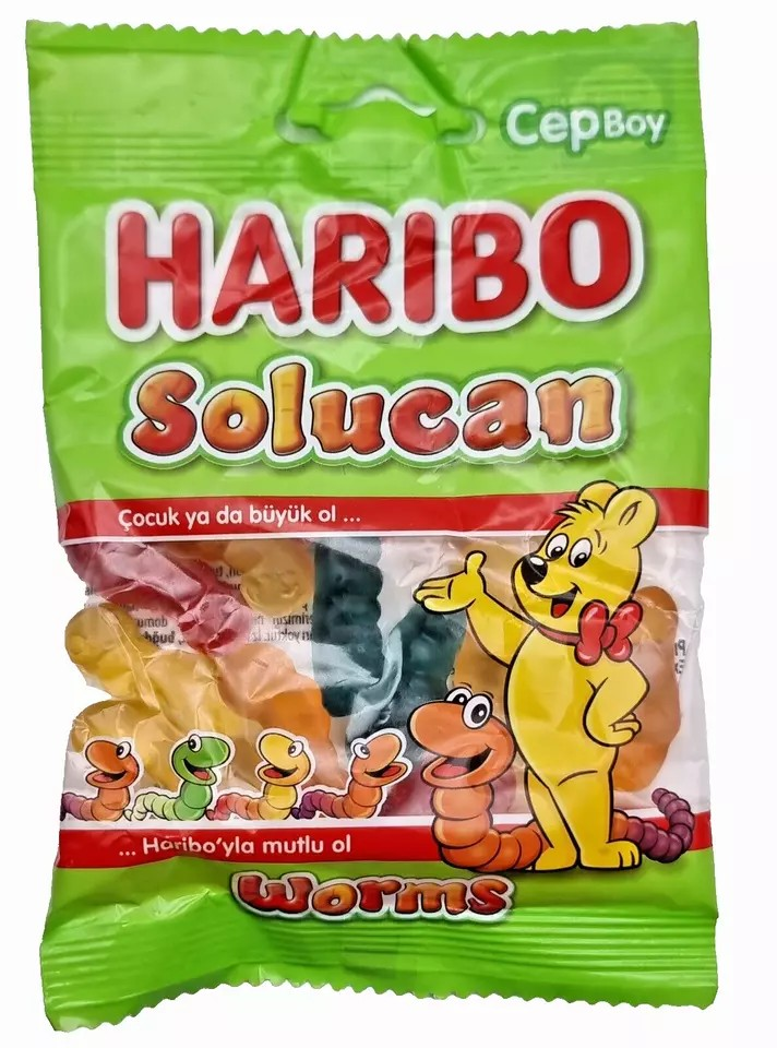 Pack of 24 Halal Haribo Goldbears, Happy Cola, Worms, Starmix 30g bags