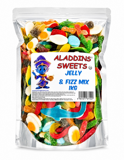 1kg Halal Jelly & Fizz Mix Pick n Mix Sour Sweets Bulk Assorted Jellies