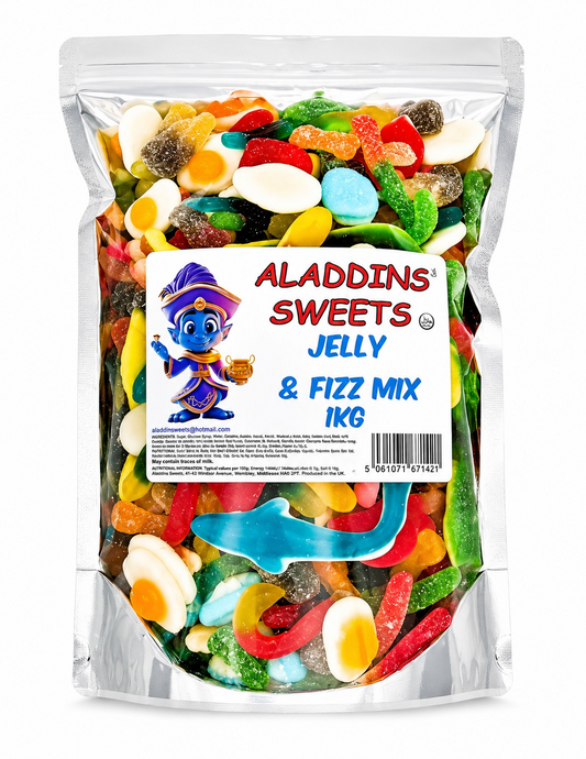 1kg Halal Jelly & Fizz Mix Pick n Mix Sour Sweets Bulk Assorted Jellies