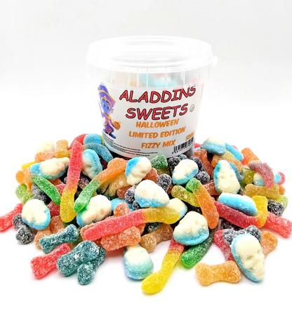 Halloween Spooky Jellies - Jelly Mix, Fizzy Mix, Jelly & Fizz Mix - 500g Tub - Halal - Aladdins Sweets