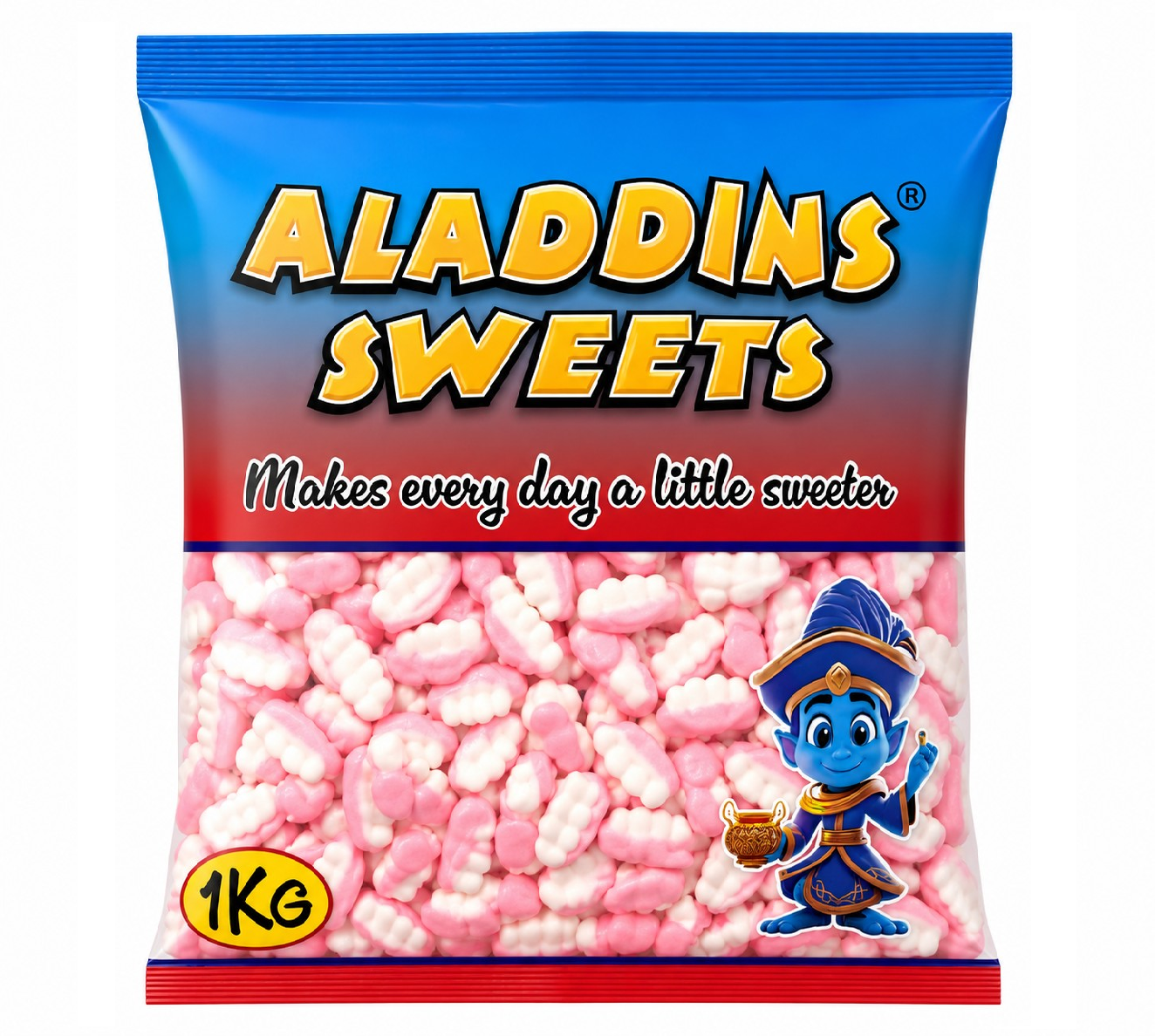 1kg Halal Foam Teeth Jelly Sweets Bulk Bag Pick n Mix Aladdins Sweets Bulk Buy