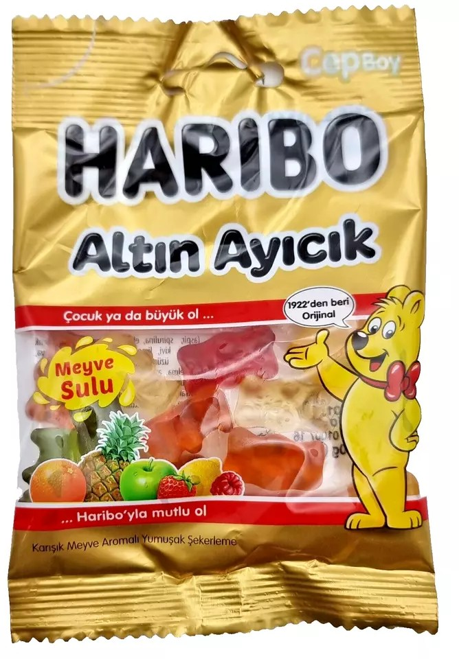 Pack of 24 Halal Haribo Goldbears, Happy Cola, Worms, Starmix 30g bags