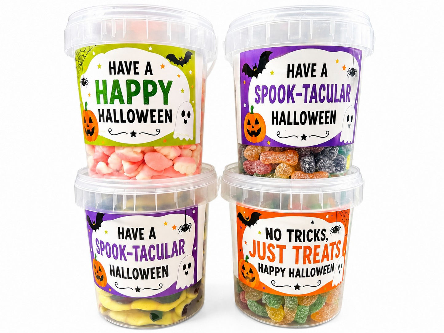 Halloween Spooky Jellies - Jelly & Fizzy Sour Sweets - 9 Flavours - 500g Tub - Halal - Aladdins Sweets