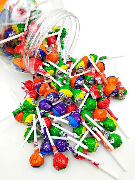 120 x Lollipops - Aladdins Sweets - Assorted Fruit - Kids Party Favour Bags Gift