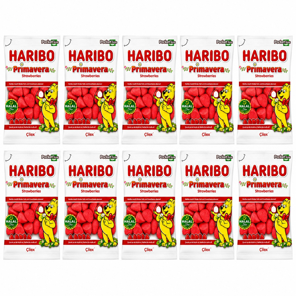 Haribo Primavera Strawberries Halal Sweets.